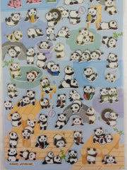 Cute Kawaii Kamio Panda Bear Sticker Sheet - with Gold Accents - for Journal Planner Craft Agenda Organizer Scrapbook