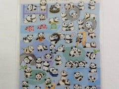 Cute Kawaii Kamio Panda Bear Sticker Sheet - with Gold Accents - for Journal Planner Craft Agenda Organizer Scrapbook