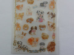 Cute Kawaii Kamio Dog Puppy Sticker Sheet - with Gold Accents - for Journal Planner Craft Agenda Organizer Scrapbook