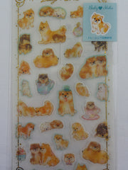 Cute Kawaii Kamio Dog Puppy Sticker Sheet - with Gold Accents - for Journal Planner Craft Agenda Organizer Scrapbook
