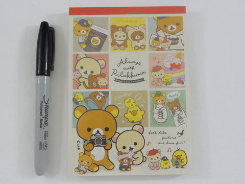 Cute Kawaii San-X Rilakkuma Bear Always with theme 4 x 6 Inch Notepad / Memo Pad - Stationery Designer Paper Collection