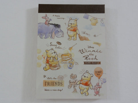 Cute Kawaii Kamio Winnie the Pooh Bear Mini Notepad / Memo Pad - Stationery Designer Paper Collection