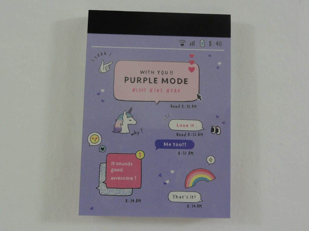Cute Kawaii Crux Social Media Mode #Love #SNS #FAV Mini Notepad / Memo Pad - Stationery Design Writing Collection
