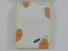 Cute Kawaii Kamio Carrot Healthy Bestie Mini Notepad / Memo Pad - Stationery Design Writing Collection