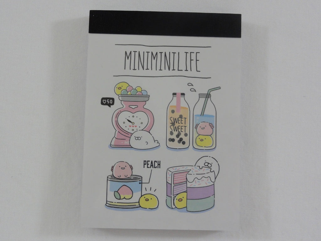 Cute Kawaii Crux Sweet Peachy Peach Bubble Drink Mini Notepad / Memo Pad - Stationery Designer Paper Collection