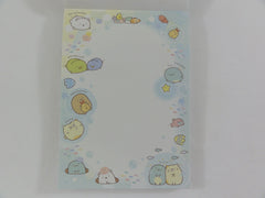 Cute Kawaii San-X Sumikko Gurashi Ocean Sea Beach 4 x 6 Inch Notepad / Memo Pad - Stationery Designer Paper Collection