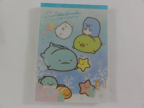 Cute Kawaii San-X Sumikko Gurashi Ocean Sea Beach 4 x 6 Inch Notepad / Memo Pad - Stationery Designer Paper Collection