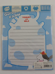 Cute Kawaii Yogurt and Milk Cow Day Farm Letter Set Pack with Stickers - Stationery Writing Paper Envelope