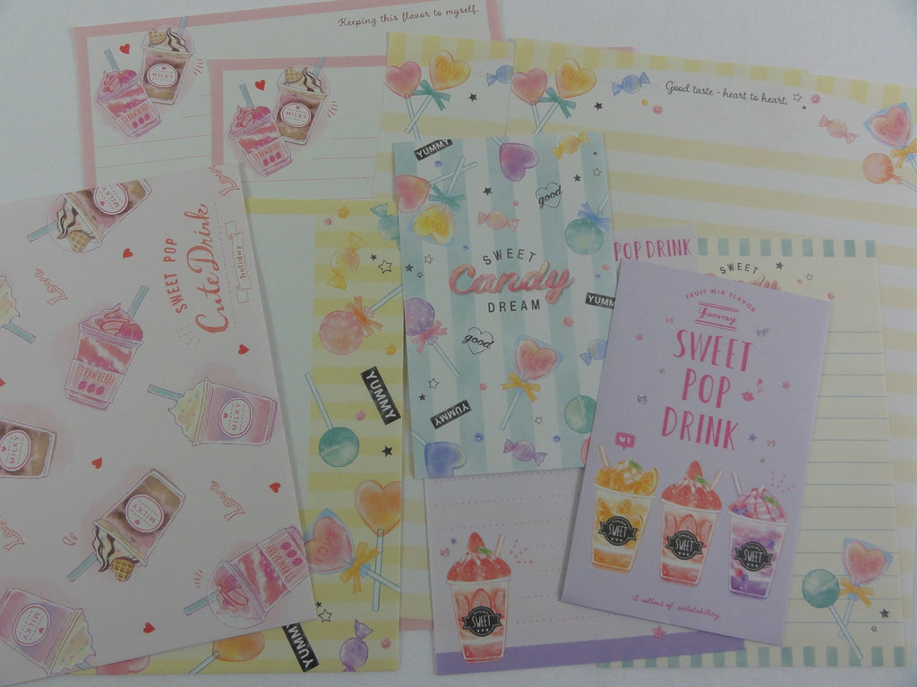 Cute Kawaii Kamio Candy Sweet Pop Drink Letter Sets - Stationery Writing Paper Envelope Penpal