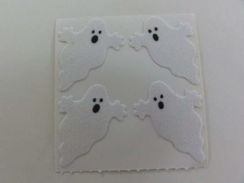 Sandylion Ghost Halloween Fuzzy Sticker Sheet / Module - Vintage & Collectible