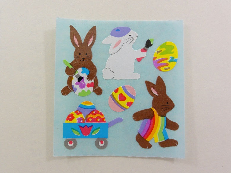 Sandylion Rabbits Eggs Easter Sticker Sheet / Module - Vintage & Collectible