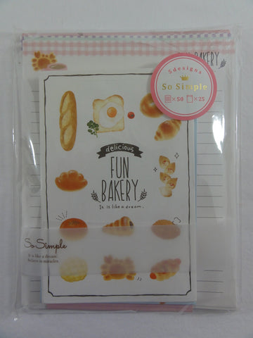 Cute Kawaii Crux Delicious Fun Bakery Letter Set Pack - Stationery Writing Paper Penpal Collectible