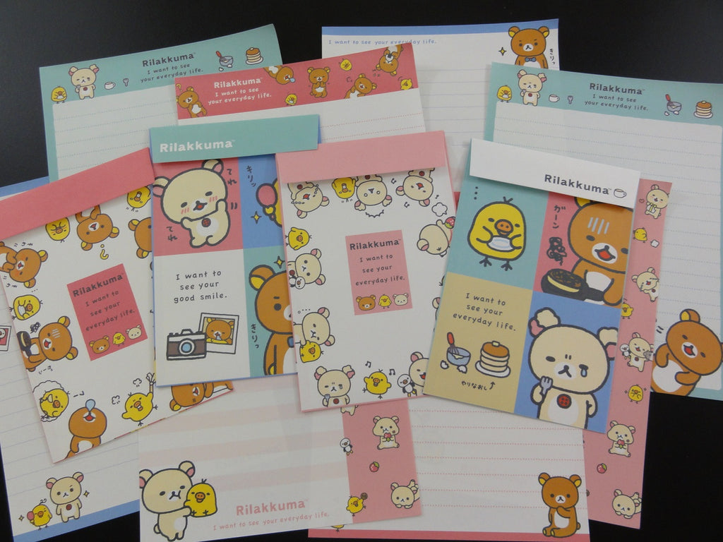 Kawaii Cute San-X Rilakkuma Bear and Friends Letter Sets