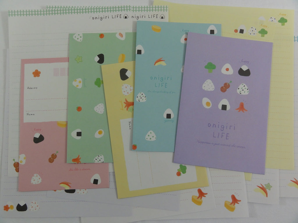 Cute Kawaii Crux Sushi Onigiri Theme Letter Sets - Stationery Writing Paper Envelope Penpal