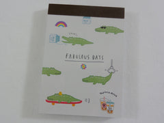 Cute Kawaii Crux Crocodile Fabulous Days Mini Notepad / Memo Pad - Stationery Designer Paper Collection