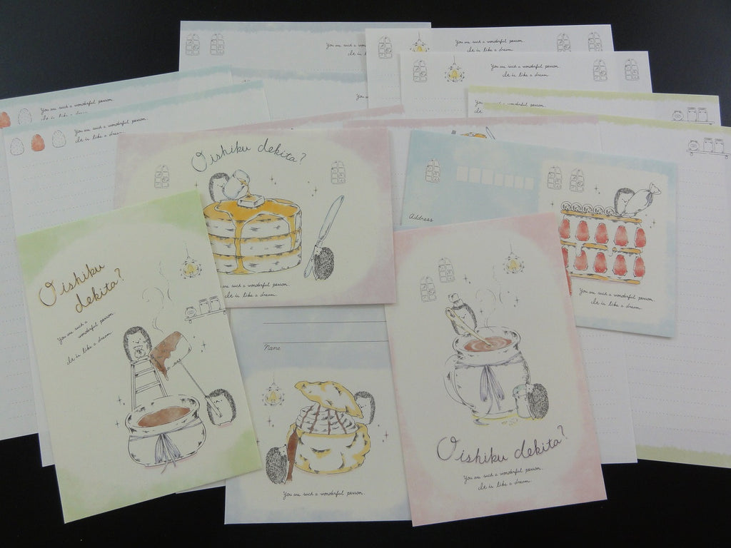 Kawaii Cute Crux Oishiku dekita Hedgehog Letter Sets