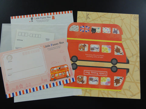Cute Kawaii Crux Little Funny Bus Animals Letter Sets