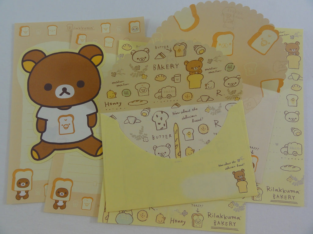 Cute Kawaii San-X Rilakkuma Letter Sets - 2017 Bakery Bread - Stationery Writing Paper Envelope