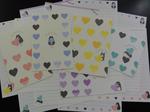 Kawaii Cute Crux My Love to You Hearts Animals Letter Sets