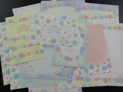 Kawaii Cute Q-Lia Sherbet Bloom Joyful Sounds Flower Birds Letter Sets