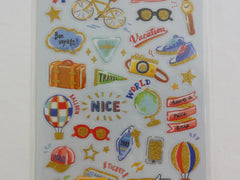 Cute Kawaii Mind Wave Vacation Travel Trip Journey theme Sticker Sheet - for Journal Planner Craft Organizer