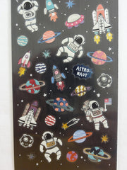 Cute Kawaii Mind Wave Space Planet Astronaut Stars Comet Universe Sticker Sheet - for Journal Planner Craft Scrapbook Organizer Calendar Notebook