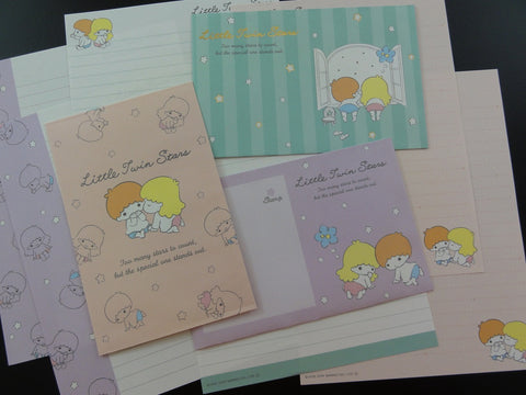 Cute Kawaii HTF Little Twin Stars Kiki Lala Another Day of Fun Sparkles Letter Sets - Writing Paper Envelope Stationery