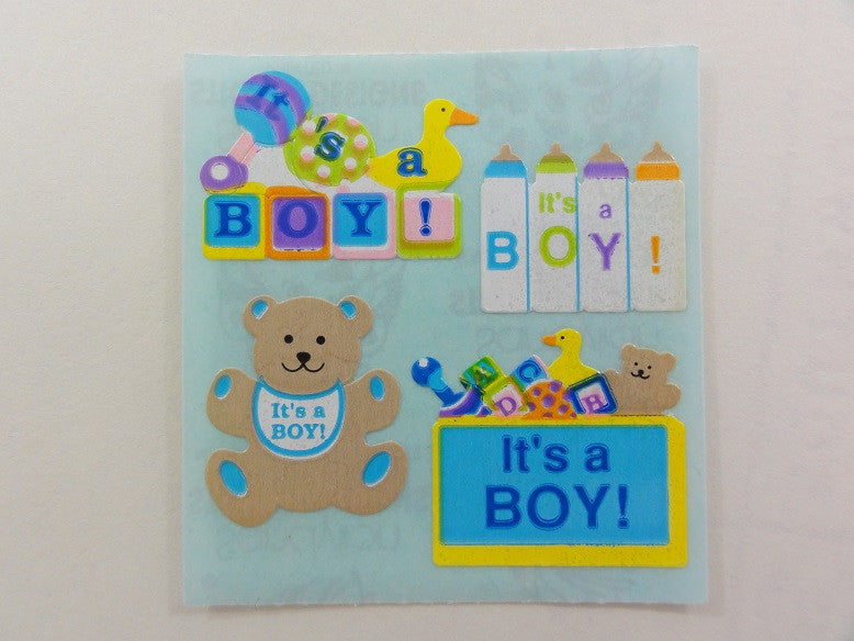 Sandylion It's A Boy Baby Sticker Sheet / Module - Vintage & Collectible