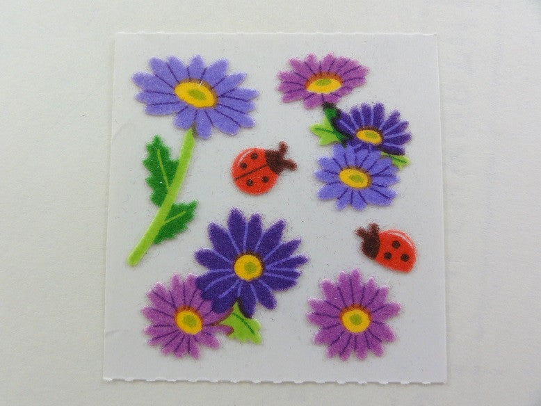 Sandylion Flower Fuzzy Sticker Sheet / Module - Vintage & Collectible
