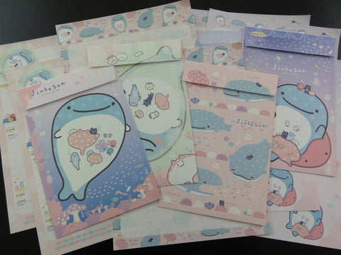 Cute Kawaii San-X Jinbesan Whale Letter Sets - C