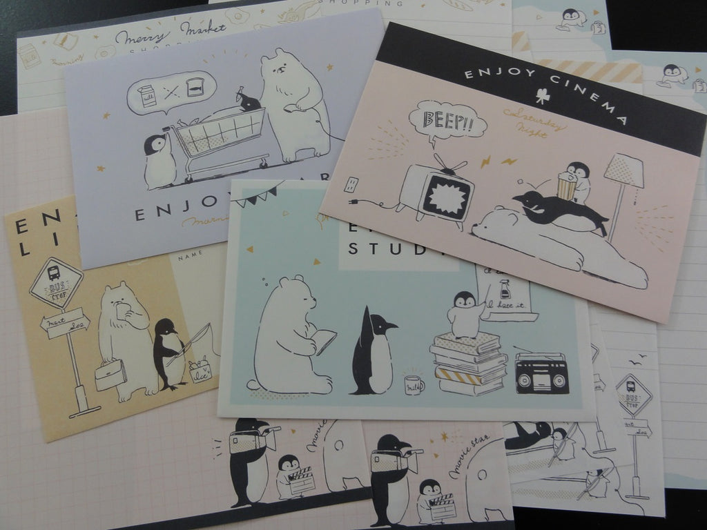 Cute Kawaii Kamio Penguin Enjoy Cinema Study Life Shopping Letter Sets
