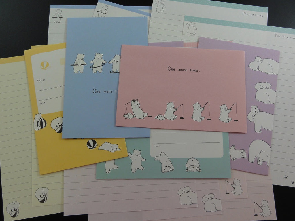 Cute Kawaii Bear Fun Day One More Time Letter Sets