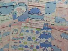 San-X Jinbesan Whale Letter Paper + Envelope Theme Set - B