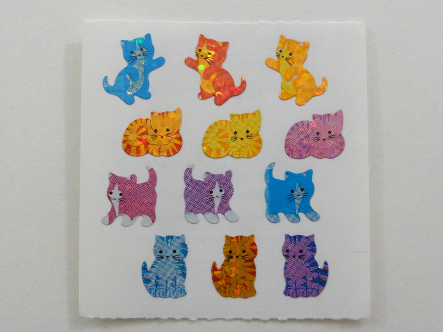 Sandylion Cat Kittens Glitter Sticker Sheet / Module - Vintage & Collectible
