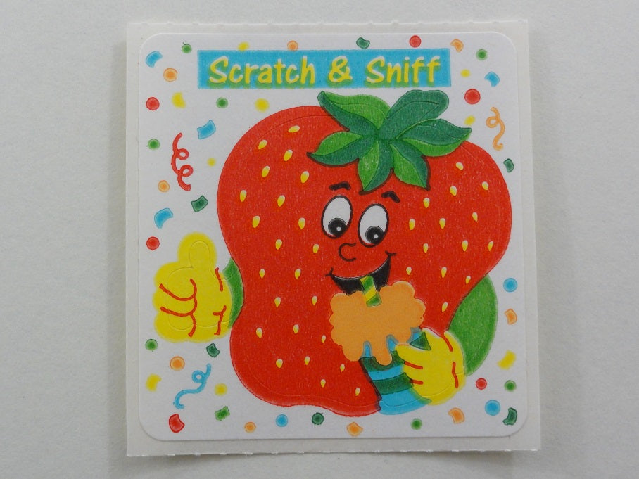 Sandylion Scratch & Sniff Strawberry Sticker Sheet / Module - Vintage & Collectible - H
