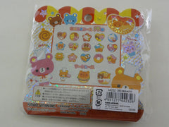 Cute Kawaii Kamio Bear Burger Sandwich Food theme Button Stickers Sack - Vintage