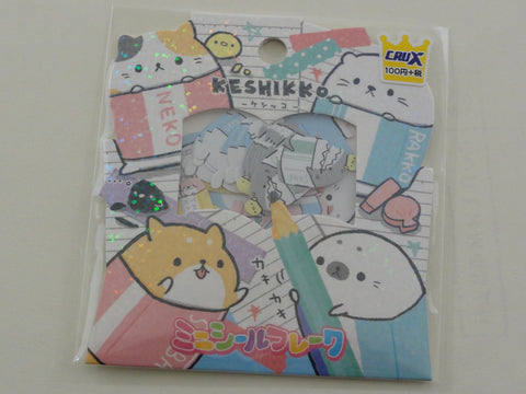 Cute Kawaii Crux Keshikko Bundled Animal Stickers Flake Sack - A