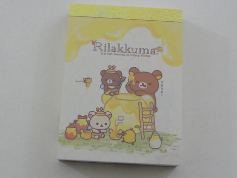 Kawaii Cute San-X Rilakkuma Bear Honey Mini Notepad / Memo Pad - D