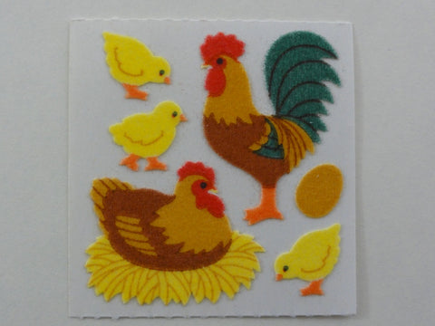 Sandylion Chicken Fuzzy Sticker Sheet / Module - Vintage & Collectible