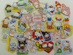 z Cute Kawaii Sanrio Hello Kitty My Melody Little Twin Stars Keroppi Pekkle Friends Flake Sack Stickers - 40 pcs - for Journal Planner Craft Art