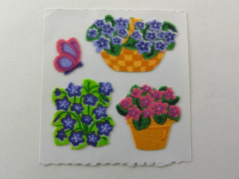 Sandylion Flower Fuzzy Sticker Sheet / Module - Vintage & Collectible