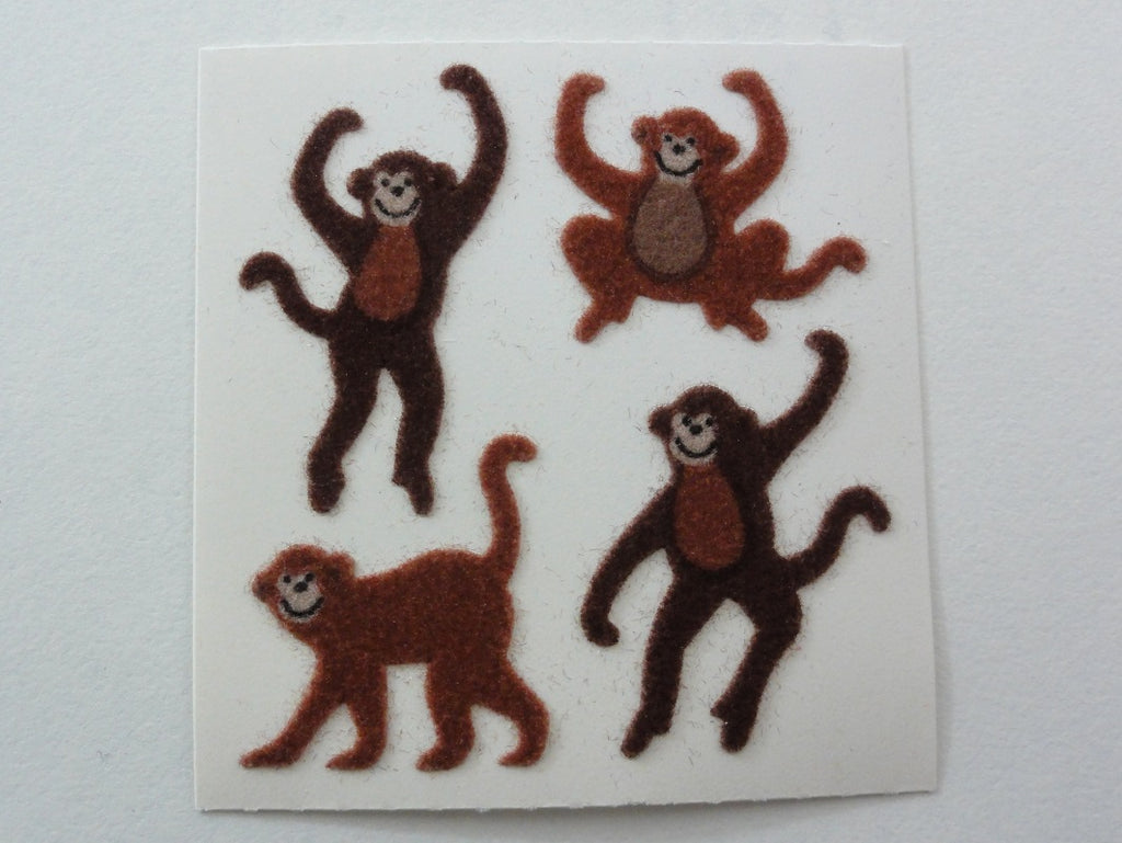 Sandylion Monkey Fuzzy Sticker Sheet / Module - Vintage & Collectible - Scrapbooking