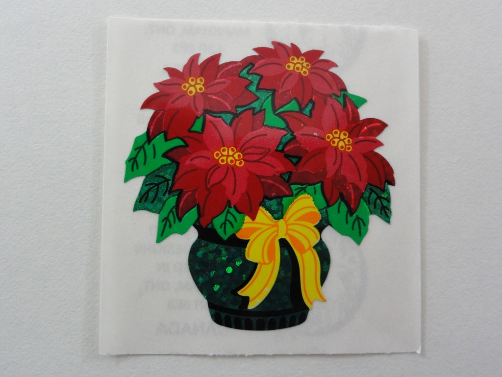 Sandylion Christmas Poinsettia Mylar Foil Sticker Sheet / Module - Vintage & Collectible - Scrapbooking