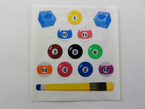 Sandylion Sport Pool Billiard Glitter Sticker Sheet / Module - Vintage & Collectible - Scrapbooking