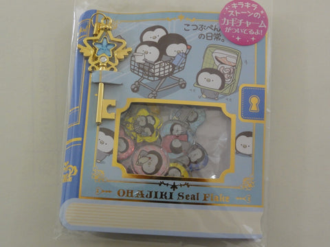 z Cute Kawaii Kamio Penguin Button Flake Sticker Sack - Rare