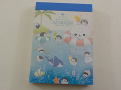 Cute Kawaii Crux Shombori Azarashi Seal Penguin Friends Mini Notepad / Memo Pad - A