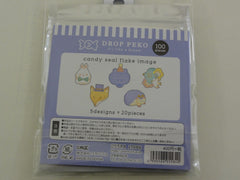 z Cute Kawaii Crux Candy Drop Style Flake Stickers Sack - Bear Rabbit Hedgehog - for Journal Planner Agenda Craft Scrapbook