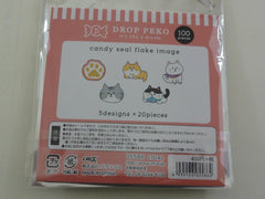Cute Kawaii Crux Candy Drop Style Flake Stickers Sack - Cat Kitten - for Journal Planner Agenda Craft Scrapbook