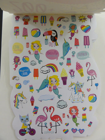 Cute Kawaii Unicorn Mermaid Fairy Tale Sticker Book - for Scrapbook Planner