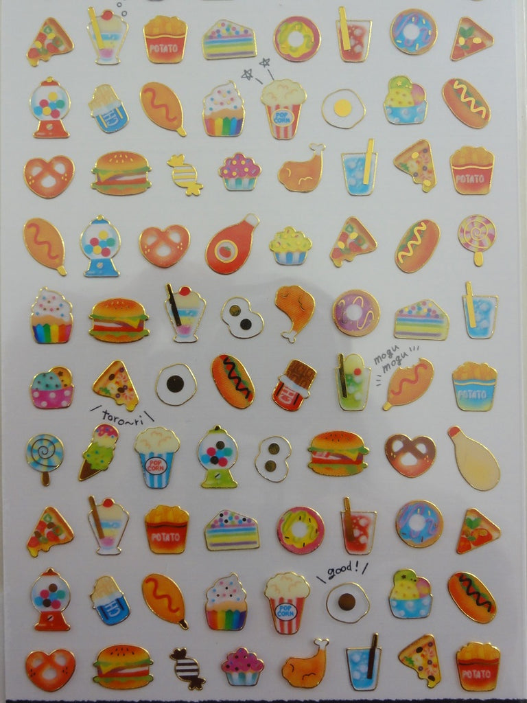 Cute Junk Food Sticker Sheet – Purple & Peach Club